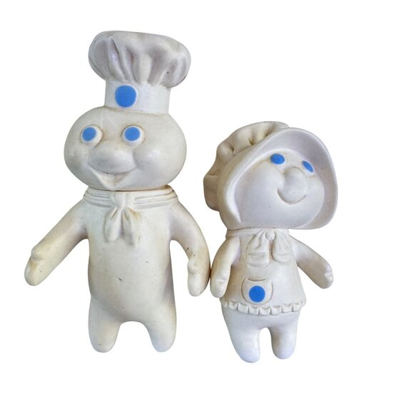Phillsbury Other - Vintage 1970s Pillsbury Doughboy and Doughgirl Soft Vinyl White Rubber Doll 7"